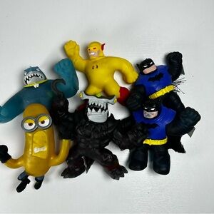Heroes Of Goo Jit Zu Dino Power Set Of Of 6 The Flash Spider-Man Minion shark